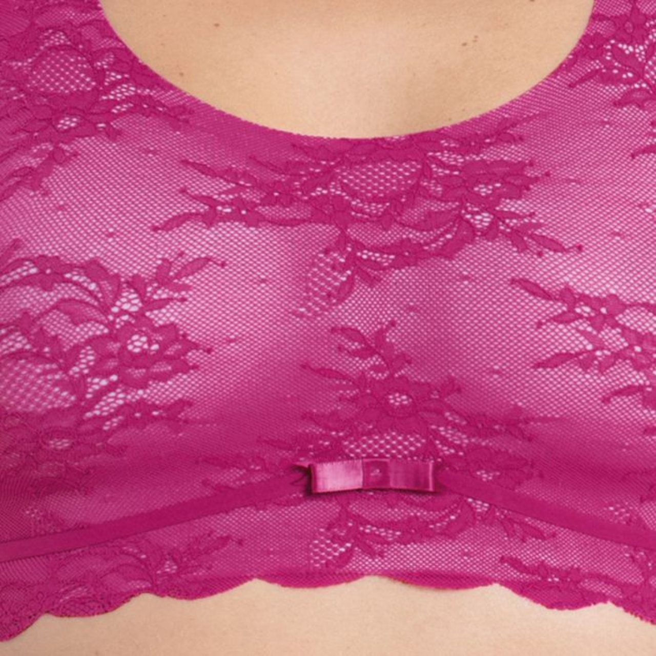 Essential Lace Padded Bralette in Candy Pink