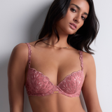 Crazy in Love Moulded Plunge Bra in Warm Pink