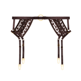 Crazy in Love Suspender Belt in Satin Brown