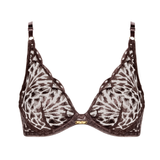 Crazy in Love Underwired Triangle Bra in Satin Brown