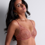 Crazy in Love Underwired Triangle Bra in Warm Pink