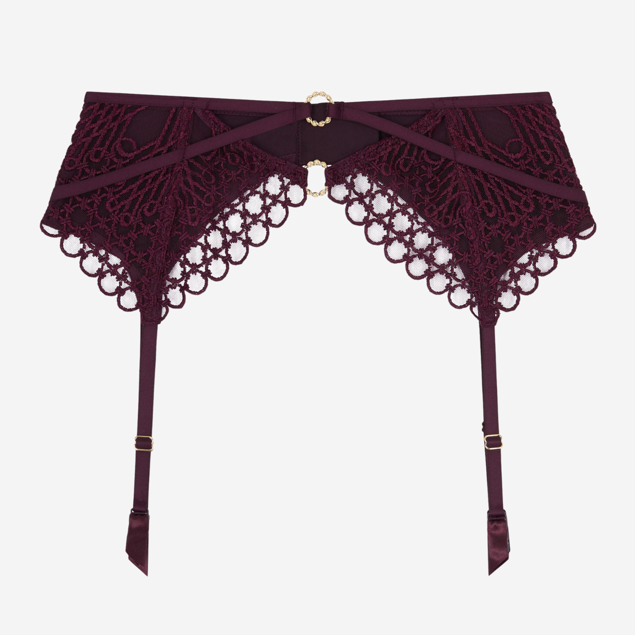 Éloge Du Désir Suspender Belt in Deep Berry