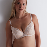 Into the Groove Padded Plunge Bra in Sandstone