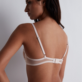 Into the Groove Underwired Triangle Plunge Bra in Sandstone