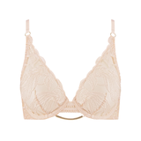Into the Groove Underwired Triangle Plunge Bra in Sandstone