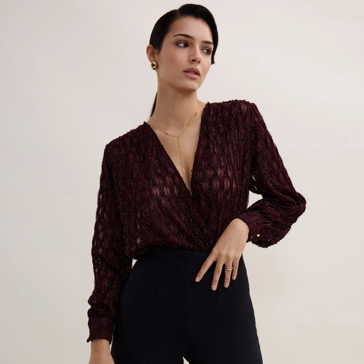 Long Sleeve Bodysuit in Supreme Burgundy