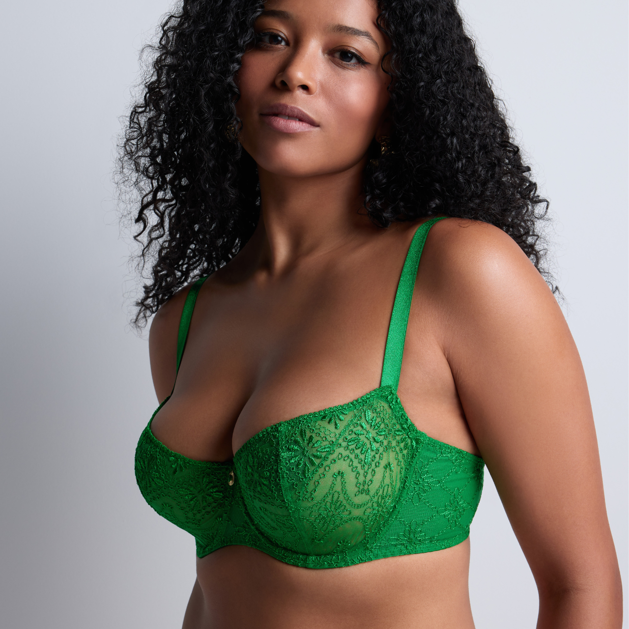 Losing My Mind Half Cup Bra in Green Island