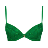 Losing My Mind Padded Plunge Bra in Green Island