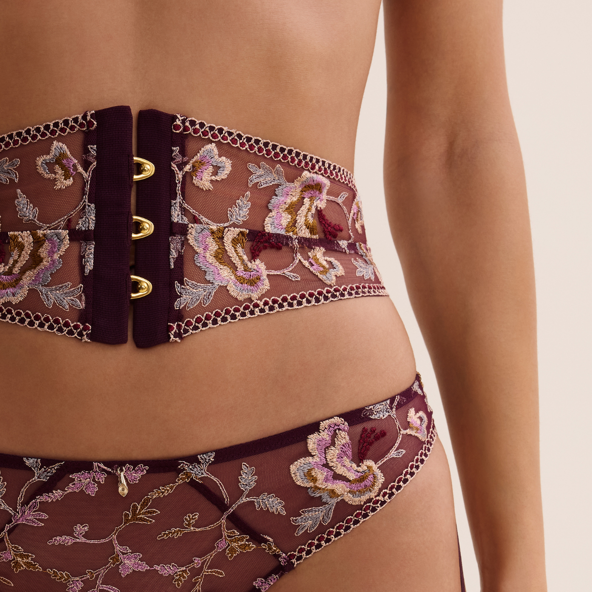 Midnight Opera Suspender Belt in Secret Purple