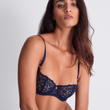 Secret Memories Half Cup Bra in Deep Blue