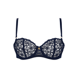 Secret Memories Half Cup Bra in Deep Blue