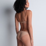 Sheer Emotion Moulded Plunge Bra in Sand