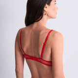 Sheer Emotion Underwired Triangle Bra in Diva Red