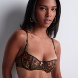 Sound of Heart Half Cup Bra in Dark Garden