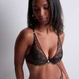 Sound of Heart Scarf Push Up Bra in Dark Garden