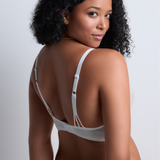 Vibes Underwired Triangle Plunge Bra in Pearl