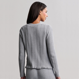 CozyChic Ultra Lite Cable Knit Cardigan with Ruffle