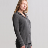 CozyChic Ultra Lite Lurex Rib Button Front Shirt