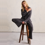 CozyChic Ultra Lite Lurex Rib Button Front Shirt