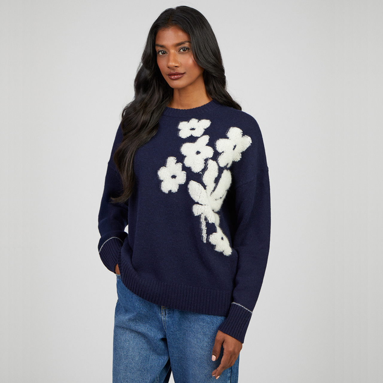 Ayleen Heritage Navy Wool Cashmere Jumper