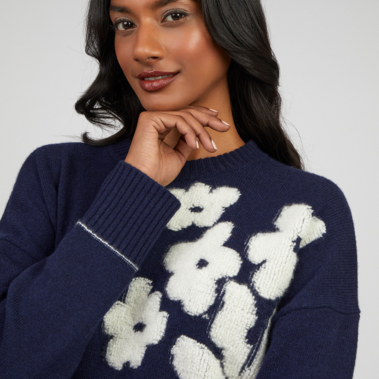 Ayleen Heritage Navy Wool Cashmere Jumper