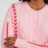 Ensley Pastel Pink Wool Cashmere Cardigan