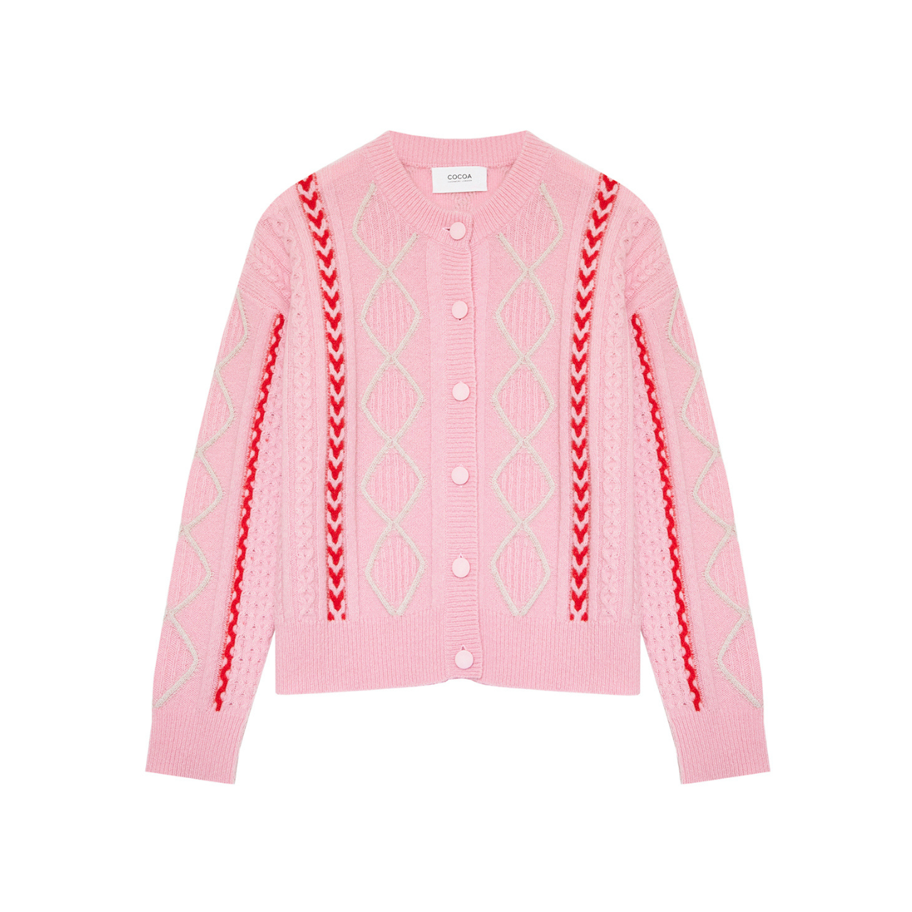 Ensley Pastel Pink Wool Cashmere Cardigan