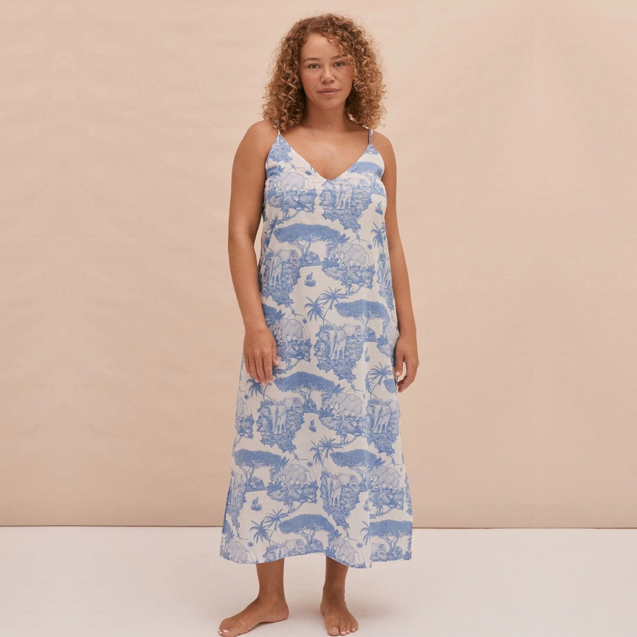 Slip Nightie in Loxodonta Blue