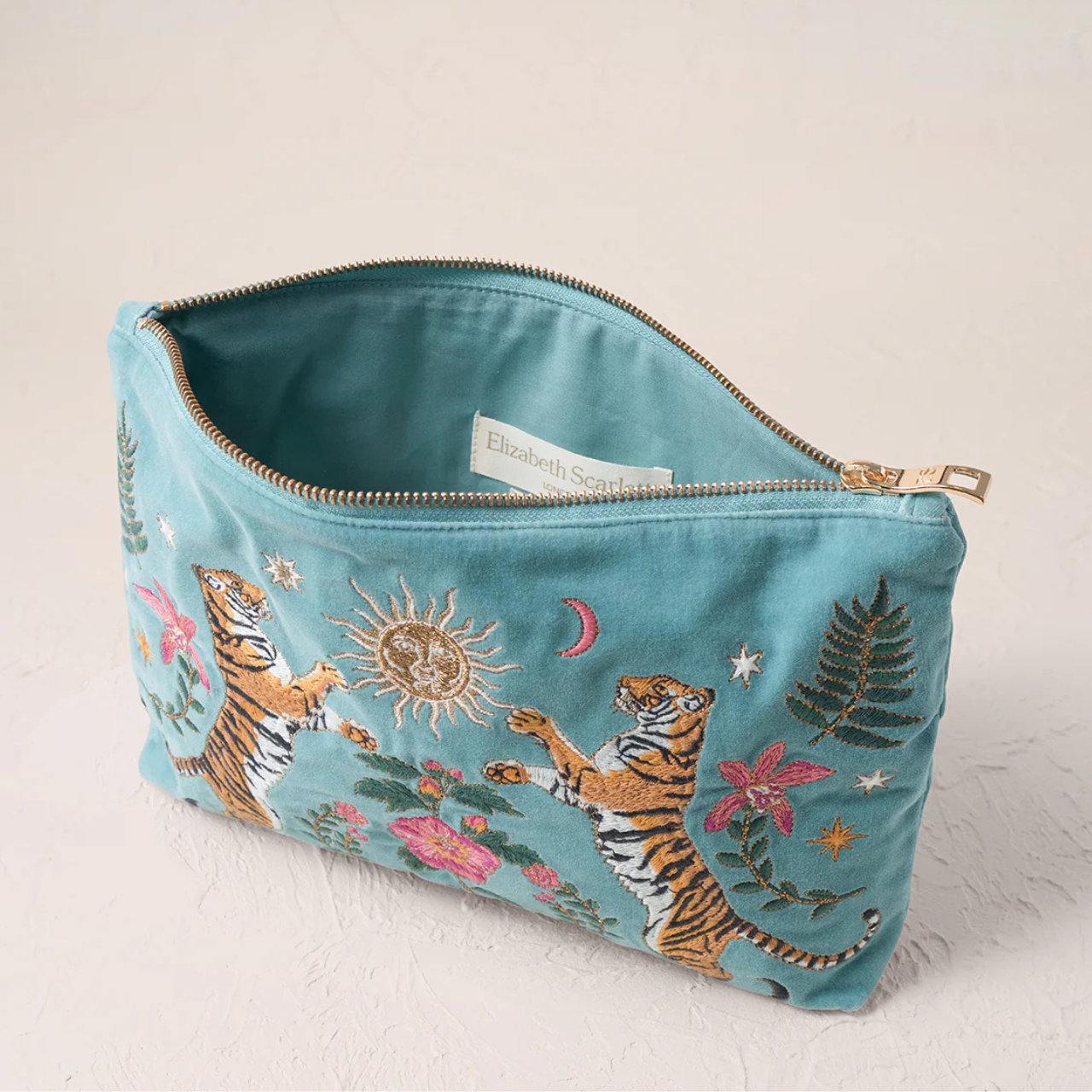 Celestial Tigers Dusky Teal Everyday Pouch