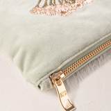 Pressed Flowers Velvet Coin Purse in Sage