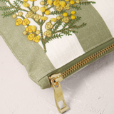 Mimosa Stripe Canvas Printed Everyday Pouch in Green