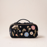 Pressed Flower Open Flat Velvet Makeup Bag
