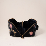 Pressed Flower Open Flat Velvet Makeup Bag
