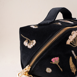 Pressed Flower Open Flat Velvet Makeup Bag