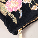 Pressed Flowers Everyday Pouch In Charcoal