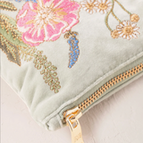 Pressed Flowers Everyday Pouch In Sage