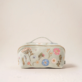 Pressed Flowers Open Flat Makeup Bag in Sage