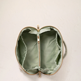 Pressed Flowers Open Flat Makeup Bag in Sage