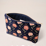 Rose Velvet Everyday Pouch in Navy