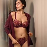 Agathe Underwired Low Neck Bra in Amarante