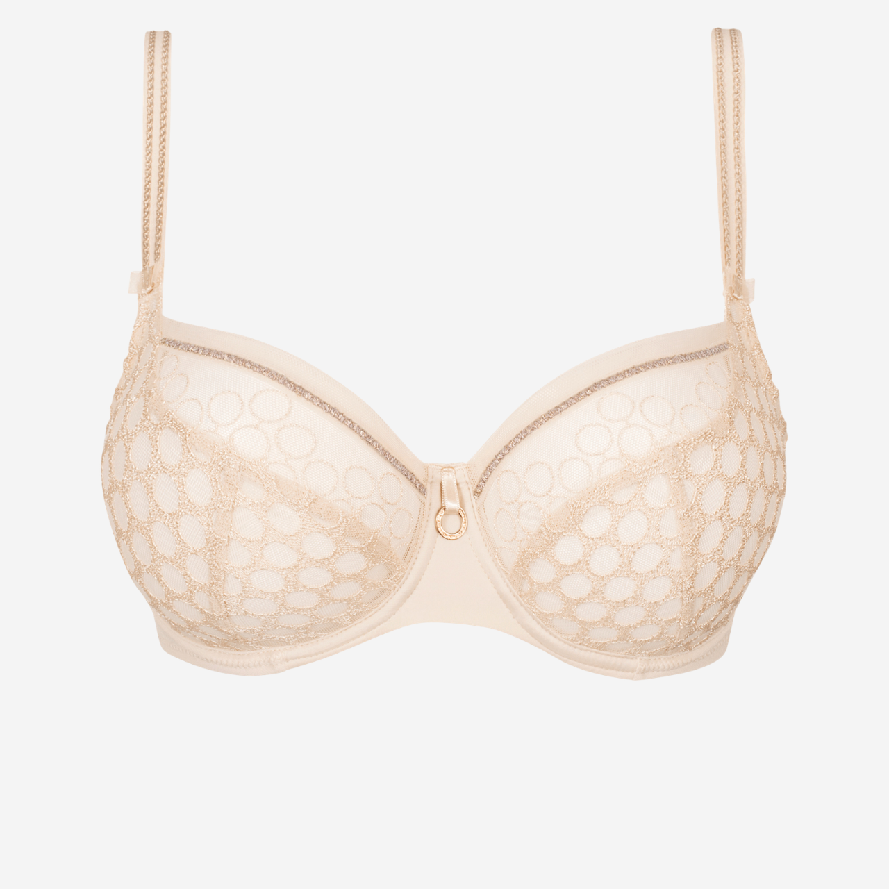 Infinity Low Neck Bra in Creamy Beige