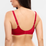 Romy Low Neck Bra in Rouge Imperial