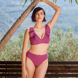 Wave Underwired V Neck Bikini Top in Orchidee