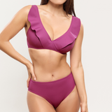 Wave Underwired V Neck Bikini Top in Orchidee