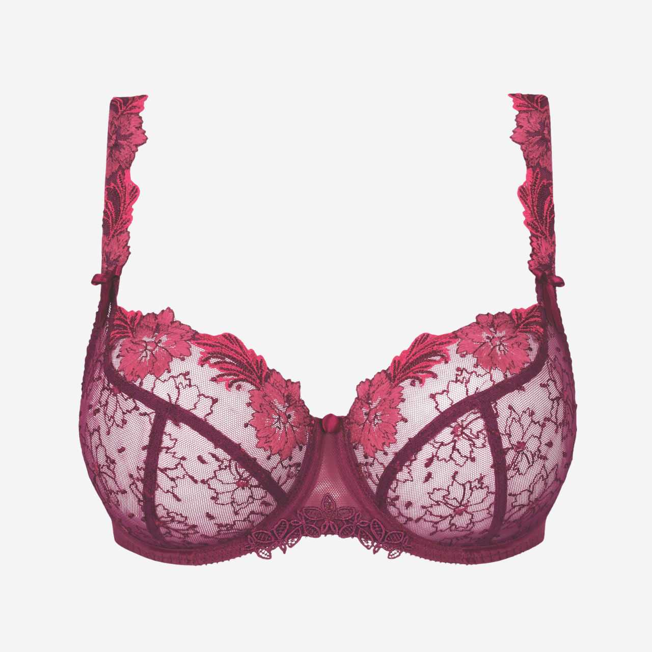 Clea Low Neck Bra in Grenat