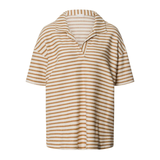 Summer Knits Short Sleeve Shirt in Gold Cumin Stripe