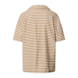 Summer Knits Short Sleeve Shirt in Gold Cumin Stripe