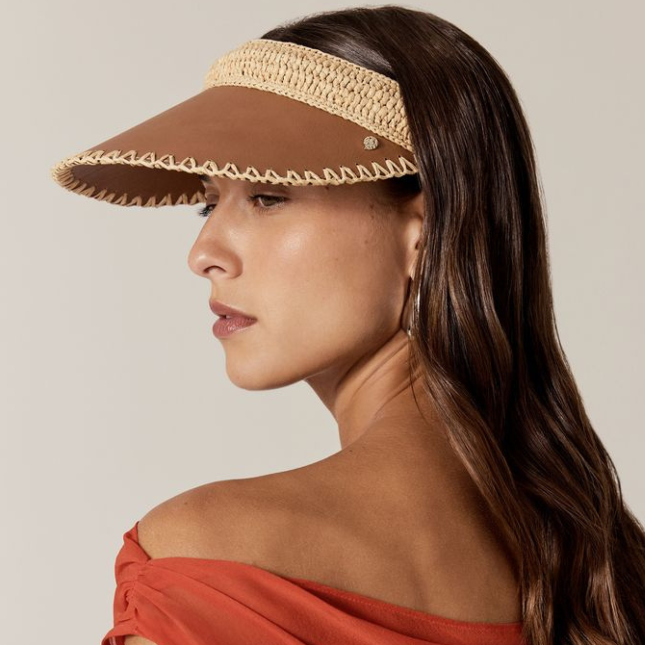 Deja Raffia Crochet Visor
