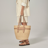 Lipari L Tote Bag in Natural/Caramel