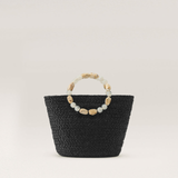 Narce Basket Bag in Charcoal/Natural